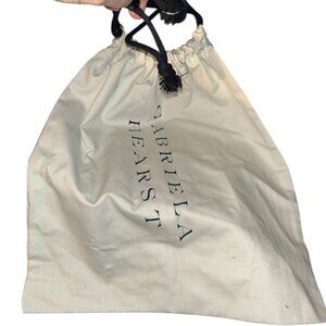 Gabriela Hearst white black thick herringbone cotton drawstring purse dust bag